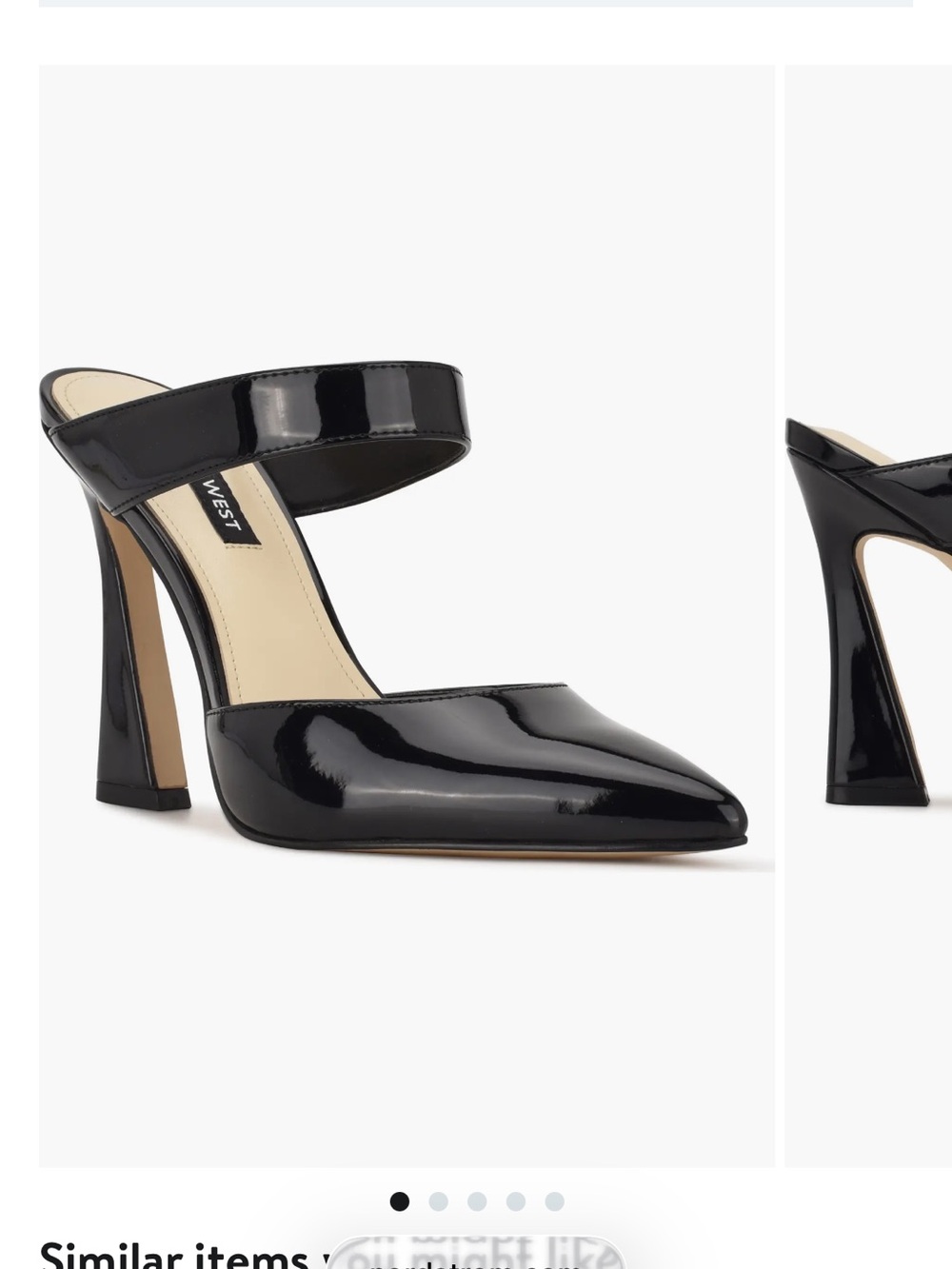 Nine West black tiger Patent pointed toe pump